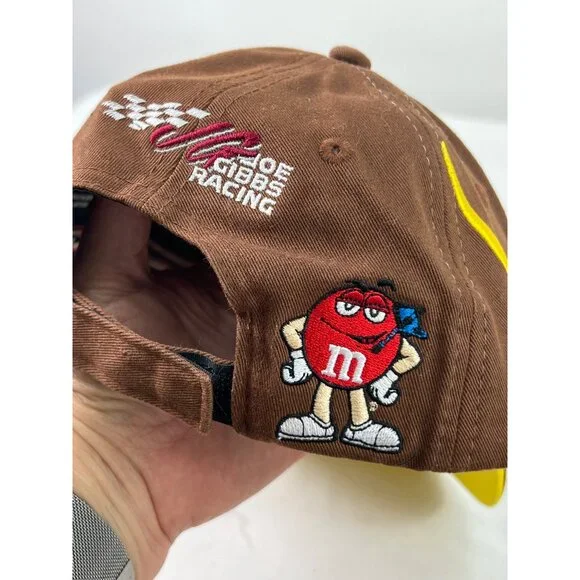 Kyle Busch #18 Joe Gibbs Racing Brown & Yellow NASCAR Adjustable Hat With M&Ms E - Picture 3 of 7
